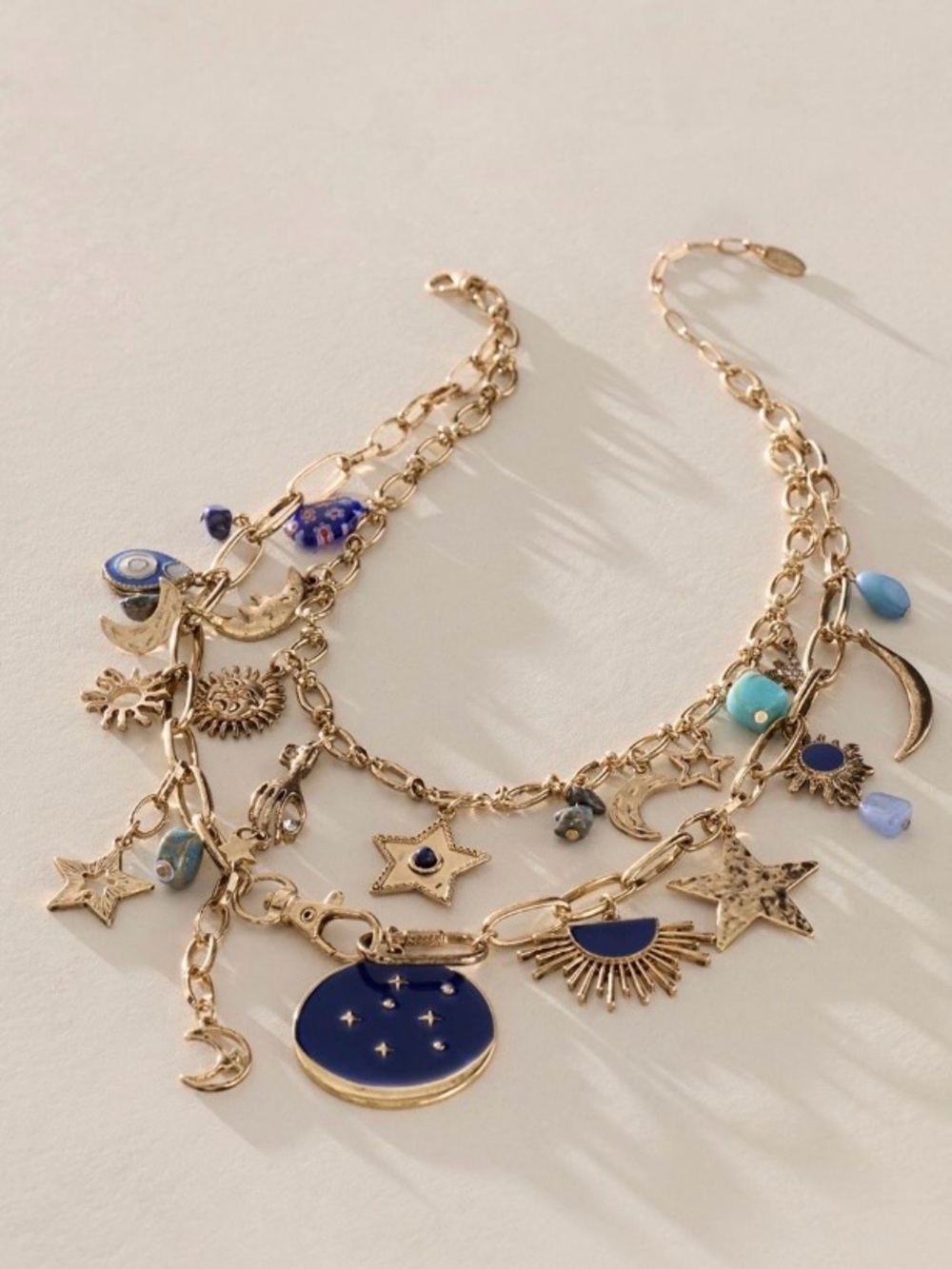 NWT!  Free People Maximillian Gold Charm Necklace Stargirl ~ OS